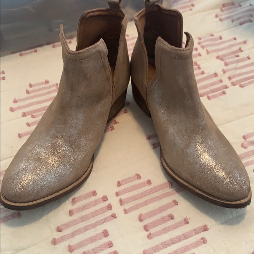Gold metallic booties